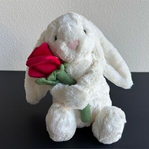 AUTHENTIC❗️New with Tags-Jellycat Valentine’s Day 2026 Cream Bunny with Rose!
